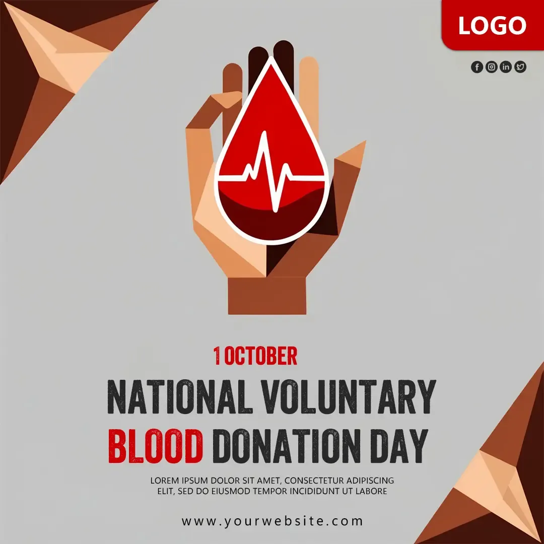 Minimalist Instagram Post Design for 1st October Blood Donation Day